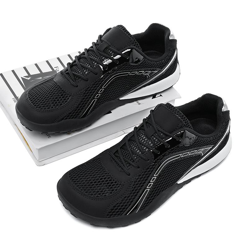 TUINANLE Couple Unisex Wide Toe Sneakers Breathable Mesh Lightweight Black All Day Comfort Casual Walking Shoes for Daily Outdoor