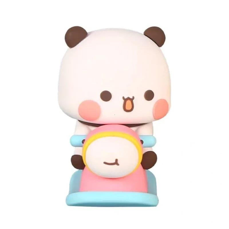 Cute Bubu Dudu Panda Bear Figure Kawaii Cartoon Panda Model Creative Animal Car Ornaments Collectible Bear Ornament Gift