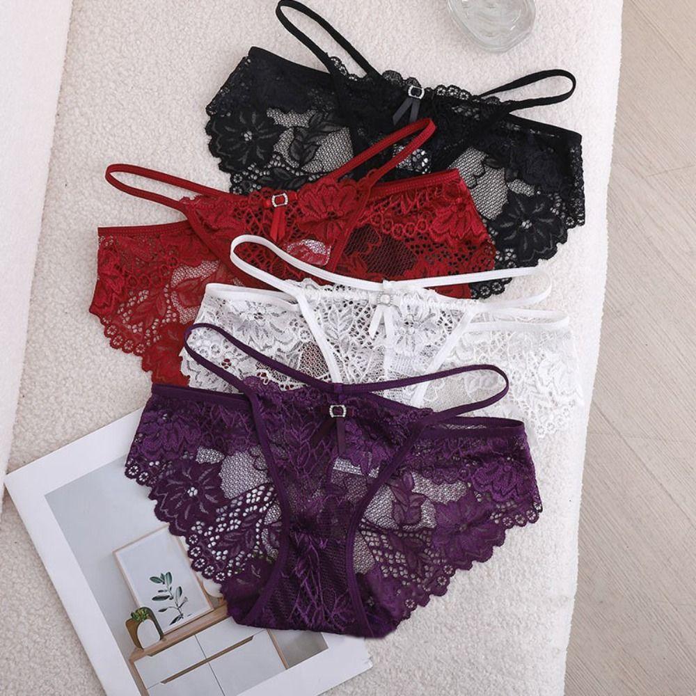 Hollow Out See-through Panties Transparent Women's Underwear Lingerie Lace Panties Gifts