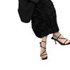 2025 Spring and Autumn New French Niche High-heeled Sandals Temperament Square Head Buckle Stiletto Strap Stiletto Sandals