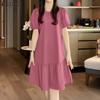 ZANZEA Women Casual Round Neck Short Sleeve Summer Dress