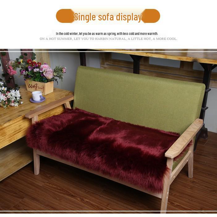 Europäischer Stil Winter Plüsch Langhaar Kunstwolle Sofa und Stuhl Kissen - Individuelle Größen erhältlich