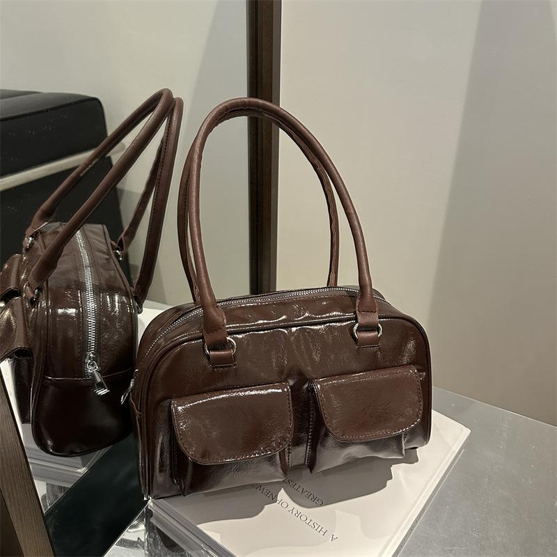 Niche Underarm Bag Women Trendy Fashion Retro Tote Bag Versatile Large Capacity Red Commuter Bag Women