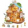 ROBOTIME DIY Miniature House Kit, Mini Wooden Dollhouse Diorama Model, Tiny House Building Kits,Birthday Christmas Craft Hobbies Gift for Teens Kids