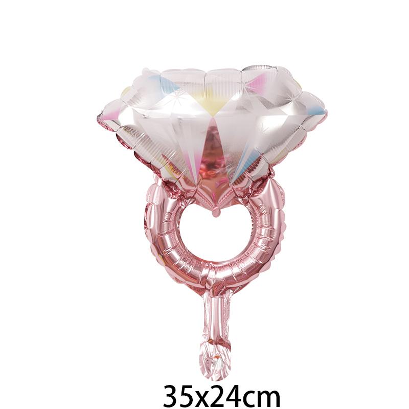 Diamond Ring Balloon Valentine's Day Proposal Balloon Wedding Room Decoration Diamond Ring Aluminum Film  Balloon