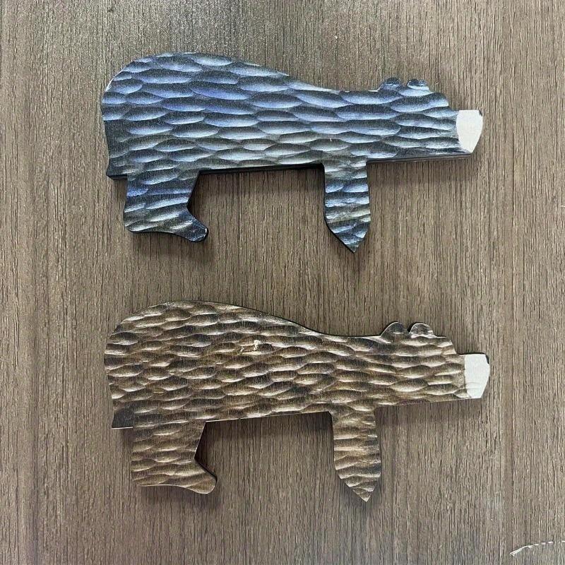 Samotny Niedźwiedź w Twoim Kącie Drewniane Ozdoby na Framugę Drzwi Drewniane Rękodzieło Niedźwiedź Nakładka na Drzwi Rzeźba do Domu Dekoracja Artystyczna Rama Wewnętrzna/Zewnętrzna Nowoczesna