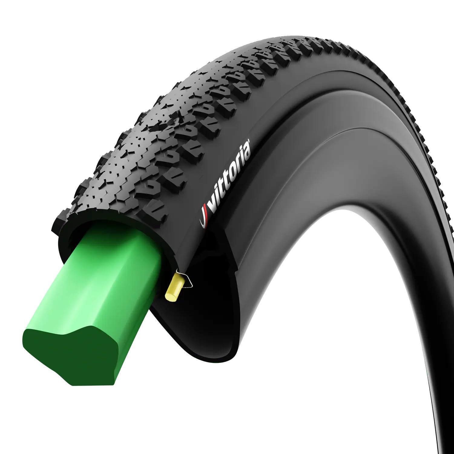 

Vittoria Light Gravel 650B x Tubeless Valve Air-Liner 42/50mm (60mm) included. зелений