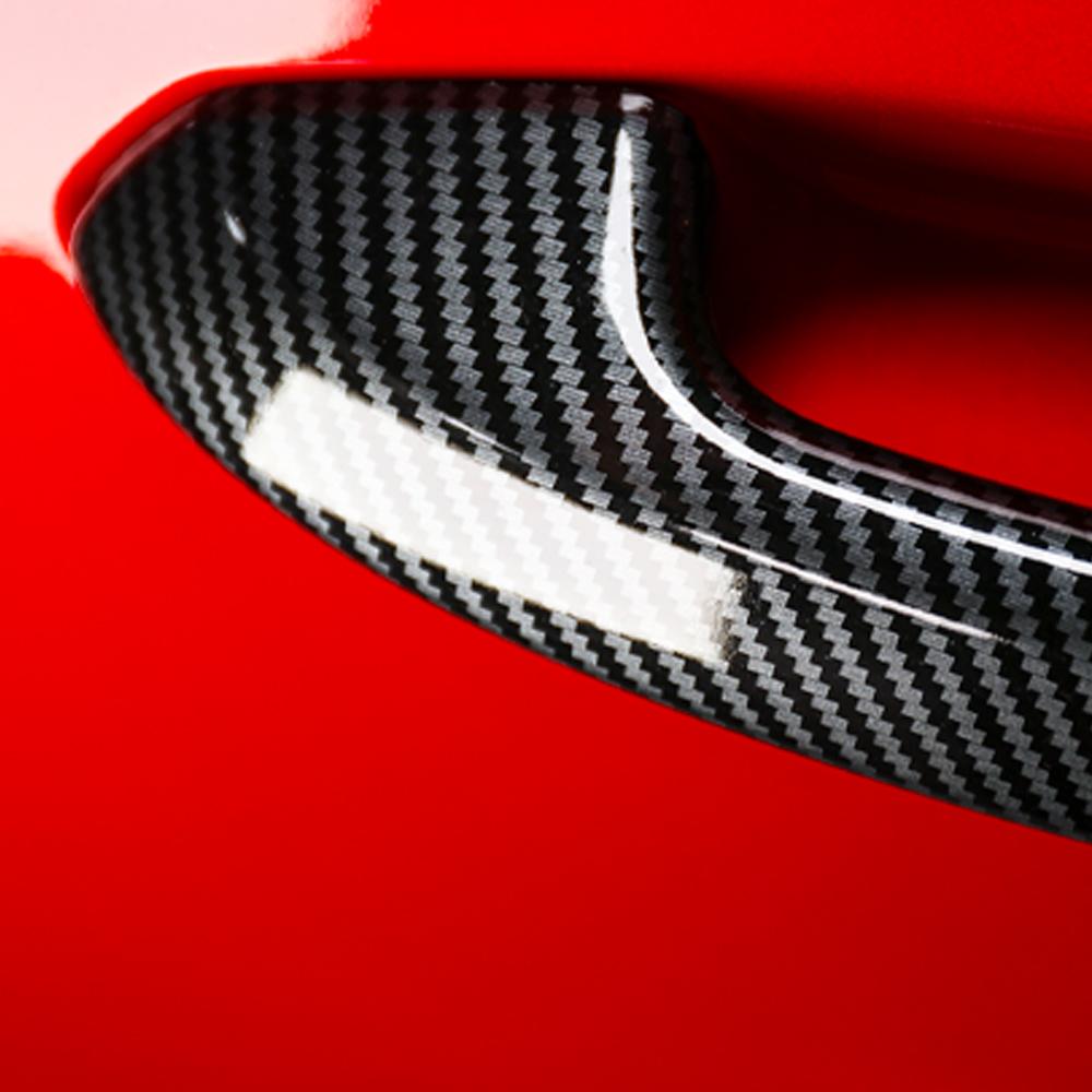 LHD/RHD Carbon Fiber Style Exterior Door Handles Covers For KIA Stinger 2018 2019 2020 2021 2022 2023