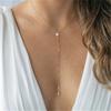 Fashionable Women's Chain Jewelry Necklace Adornment Featuring Imitation Pearls Beads For Special Occasions
