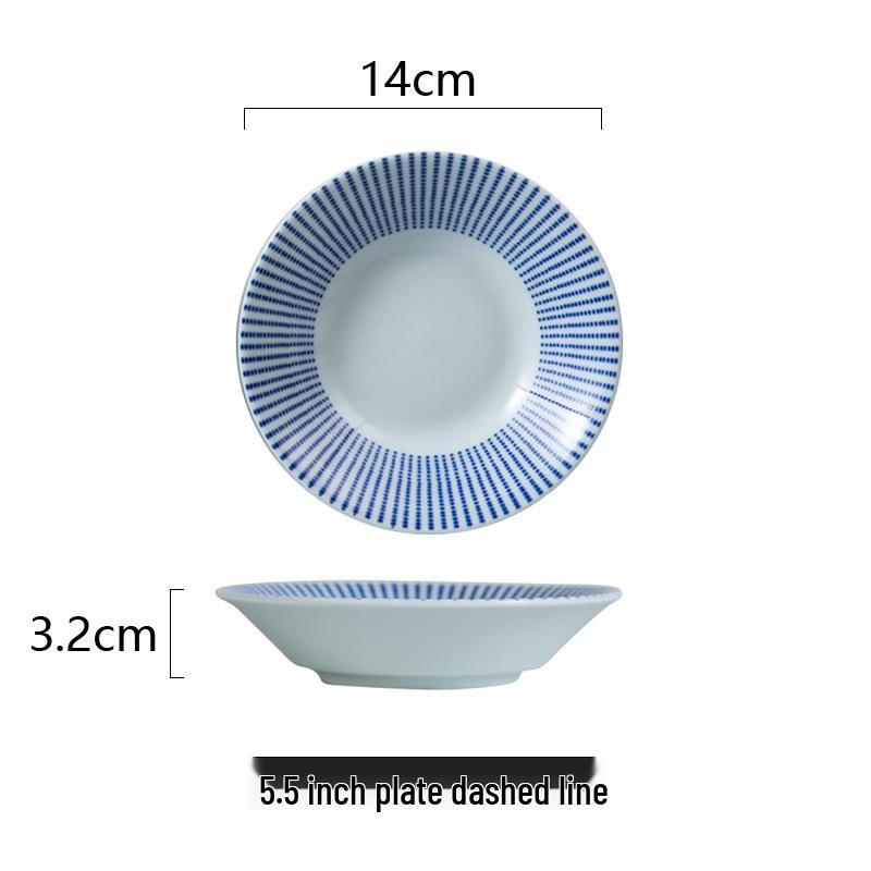 Japanese High-Temperature Ceramic 5.5-inch Underglaze Bone Dish - Dipping, Snack, or Appetizer Plate.