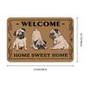 Funny Charming Pug Dog Welcome Floor Door Kitchen Bathroom Mat Anti-Slip Indoor  Doormat Garden Entrance Carpet Rug