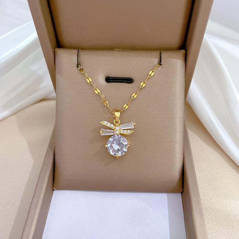 Collier à la mode pour femmes, en cuivre, Micro incrusté, en acier, Simple, maille rouge, chaîne de collier exquise