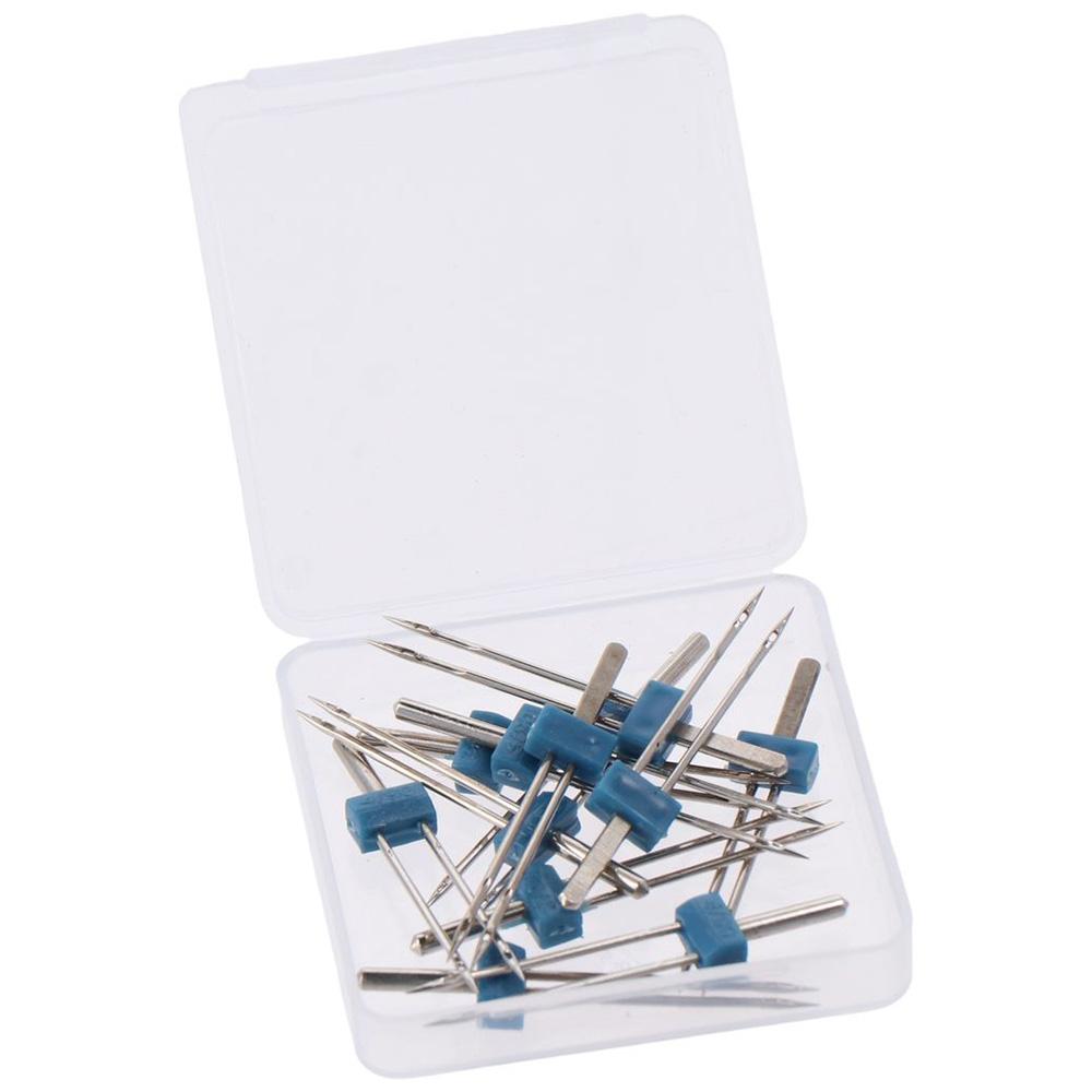 12pcs 3 Sizes Twin Needles wth Plastic Box Double Needles  for Household Sewing Machine