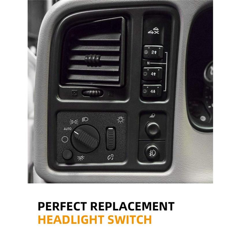 Scheinwerferschalter für Chevy Silverado GMC Sierra Yukon Scheinwerferlampe Dimmerschalter für Hummer 03-07 19381535 15194803-A99D