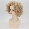 Light Golden Wig with Bangs Natural Blonde Hair for Women Short curly Synthetic Fluffy Wigs Daily Party Cosplay Heat Resistant Fibre