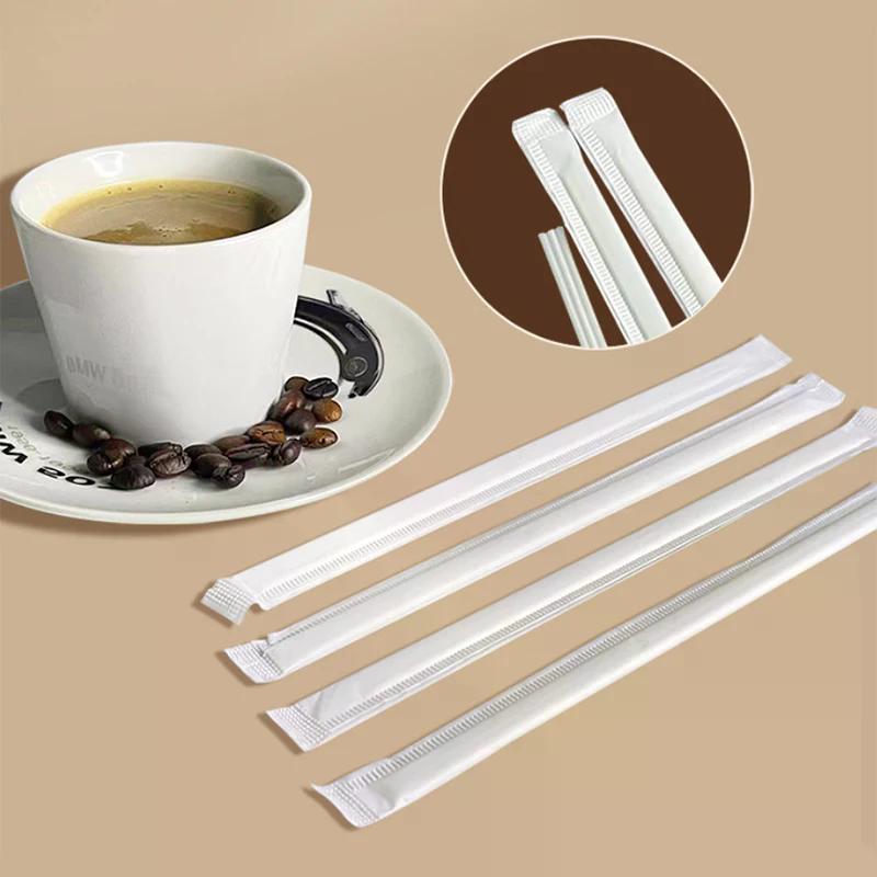 100Pcs Disposable Three Hole Coffee Straw Stirring Rod Both Hot And Cold Drinks Straw Independently Packaged