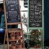 Vintage Vertical Chalkboard for Coffee Shop Ads - Handwritten Promo Sign for Doorways