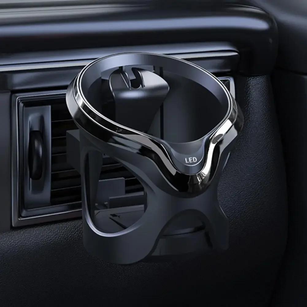 Universal Car Cup Holder with LED Light Anti-Shake Easy To Install Automotive Air Vent Cup Bottle Holder