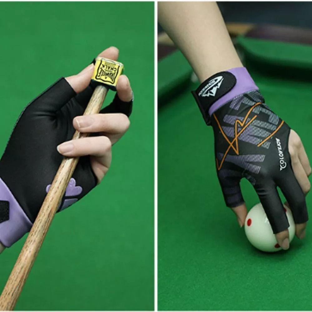 Spandex Billiard Glove Left Hand 3 Fingers Glove Durable Snooker Glove