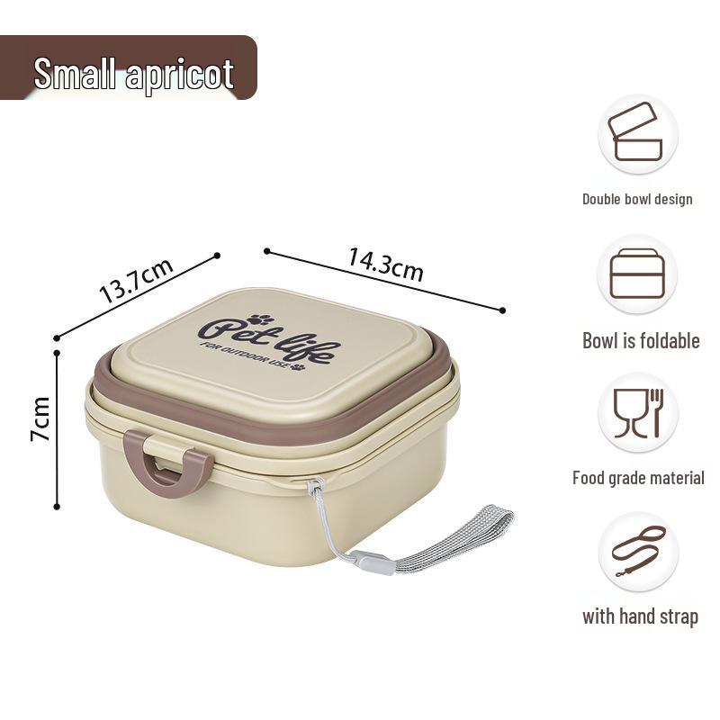 

Большая портативная двухслойная миска для собак для воды и еды