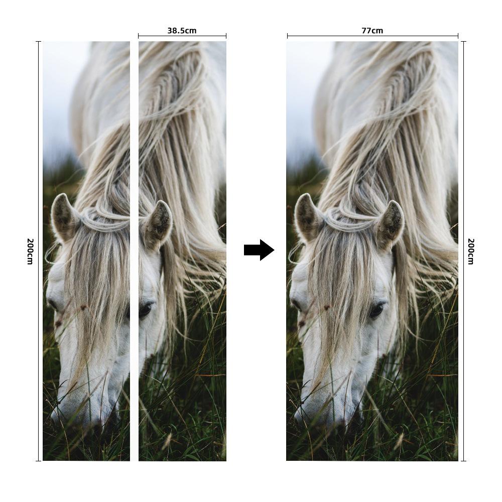 Meiji Creative Environmental Protection Stallion 3D Door Sticker Renovation Self-Adhesive Bedroom Wall Sticker Direct Sales Door Frame
