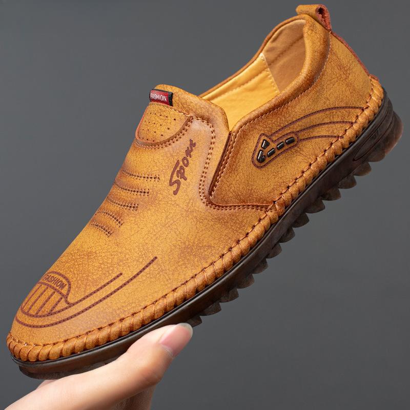 Zapatos informales De cuero para Hombre, Zapatos sin cordones De diseñador para Hombre, mocasines marrones a la moda, Zapatos De Hombre, Zapatos De Hombre