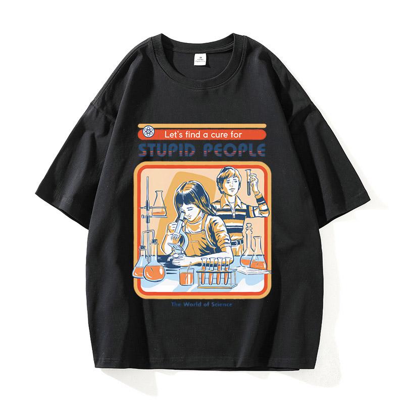 

Одежда Лекарство от глупых Мужская дышащая футболка Свободные футболки Харадзюку Повседневная хлопковая с коротким рукавом Парная футболка S