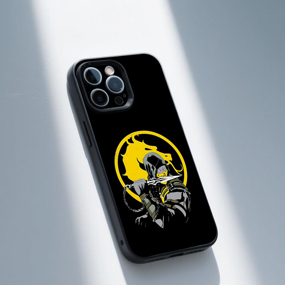 M-Mortal K-Kombat Logo Phone Case For iPhone 16,15,14,13,12,11,Pro,Max,Plus,X,XS,SE,E,Mini,Soft Silicone Black Case