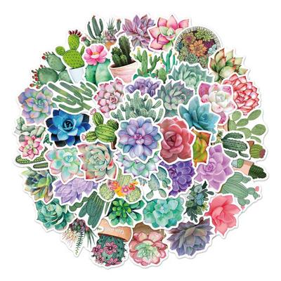 50 Pieces Cactus Stickers Luggage Decals Cartoon Decorative Laptop Labels for Scrapbooking Refrigerator Accessories