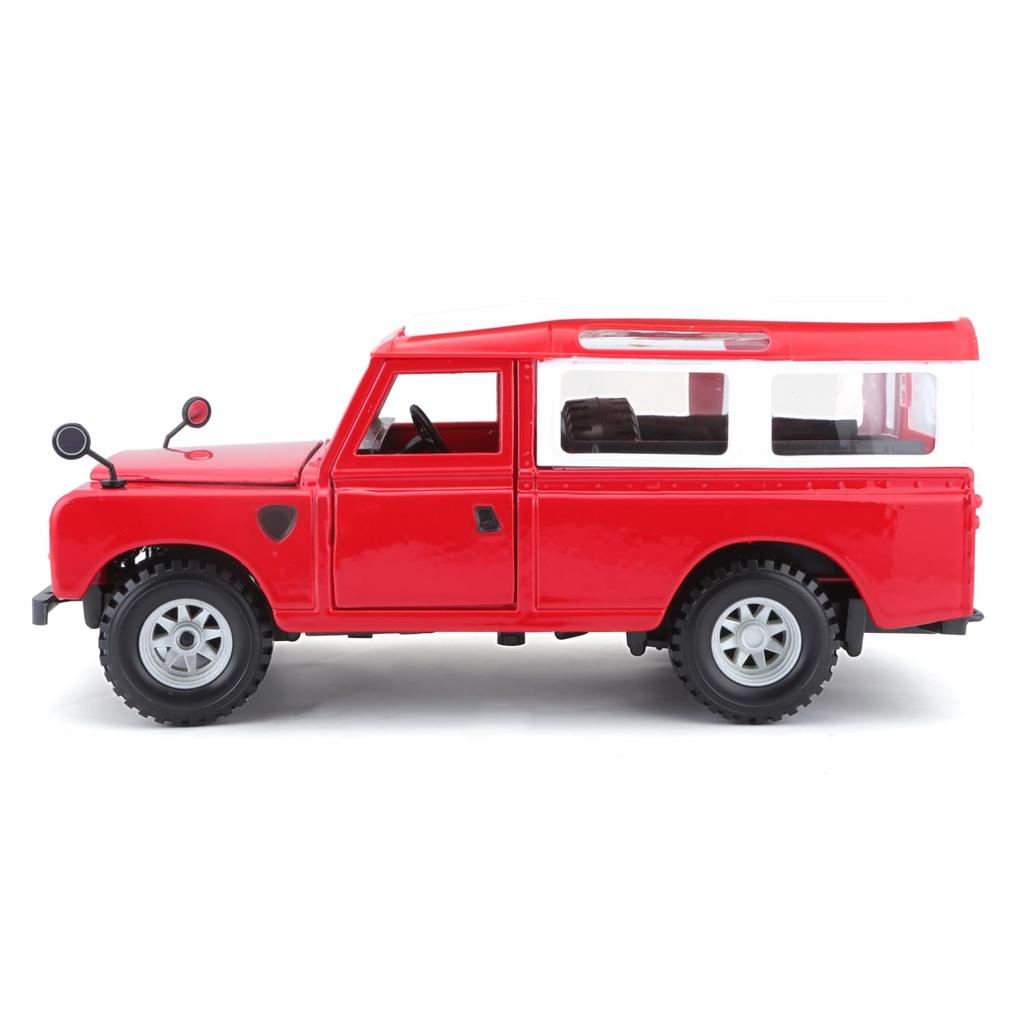 Bburago 1/25 Scale Land Rover Series II Red / Diecast Model Car, Finished Product 18-22063