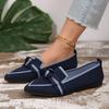 New Women's Knitted Slip On Flats Breathable Comfortable Solid Color Walking Shoes Casual Pointed Toe Walking Sneakers