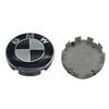 4 pièces Cache-moyeux de roue en alliage BMW 68 mm Ensemble Noir et Blanc - Plastique ABS Aluminium de Haute Qualité - S'adapte à de multiples modèles BMW