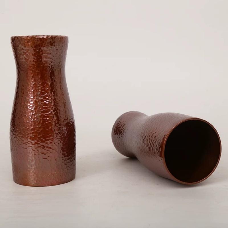 Pure Coppery Coffee Mug Tree Texture Exquisite Vintage Moscow Mule Thickening Durable Water Mug 450ml Smooth Surface Tea Cup
