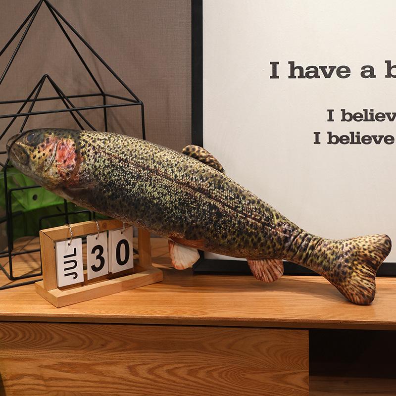 Simulated Piranha Torpedo Dragon Sea Bass Tilted Mouth Little White Rabbit Pillow Long Strip Cute Fish Plush Toy Doll
