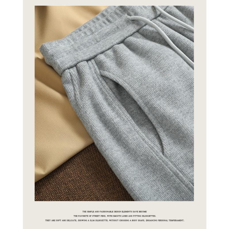 DIMANAF 2025 Autumn Winter Plus Size Women Pants Knitted Lady Long Pants Oversized Loose Casual Bottoms Thick