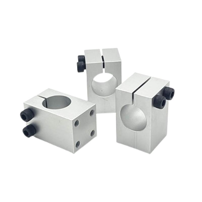 Aluminum Alloy Shaft Fixing Bracket Pillar Fixing Clamp with Threaded Parallel Guide Shaft Support Pipe Clamp Bearing Housing