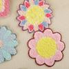 Chenille Heart & Flower Embroidery Patch with Adhesive Backing