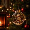Wedding Celebration Supplies 250th Anniversary USA Christmas Ornament, Light Up Plastic Clear Ball Hanging Decoration with Festive Baubles Bell Train