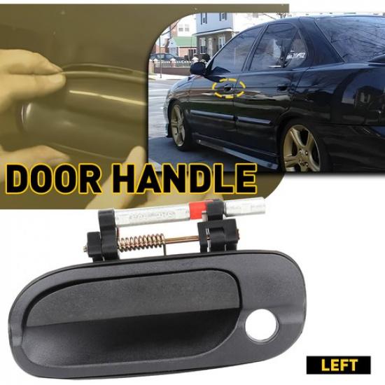 Наружная ручка двери передняя левая Nissan 00-2006 гладкий пластик черный