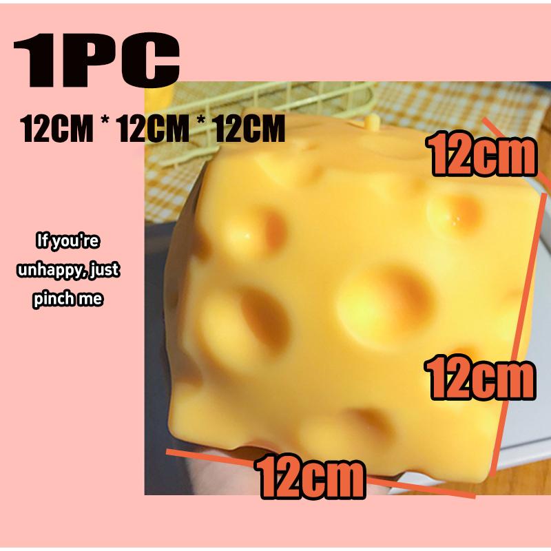 

2027 Jumbo Cheese Cube Stress Ball Shapeable Squeeze Decor Non-Bounce ASMR Sensory Anti-Stress Relief Gadget Gifts 6/7/10/12CM