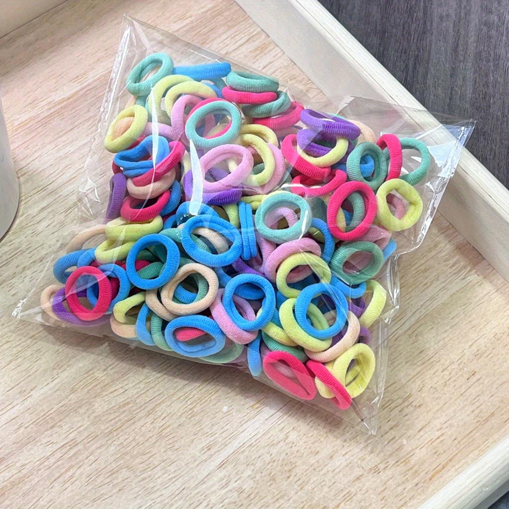 [200pcs Hair Ties] 200pcs High Elasticity Colorful Mini Hair Ties | Bright Mixed Colors, Braiding Accessories Set, Ideal Gift