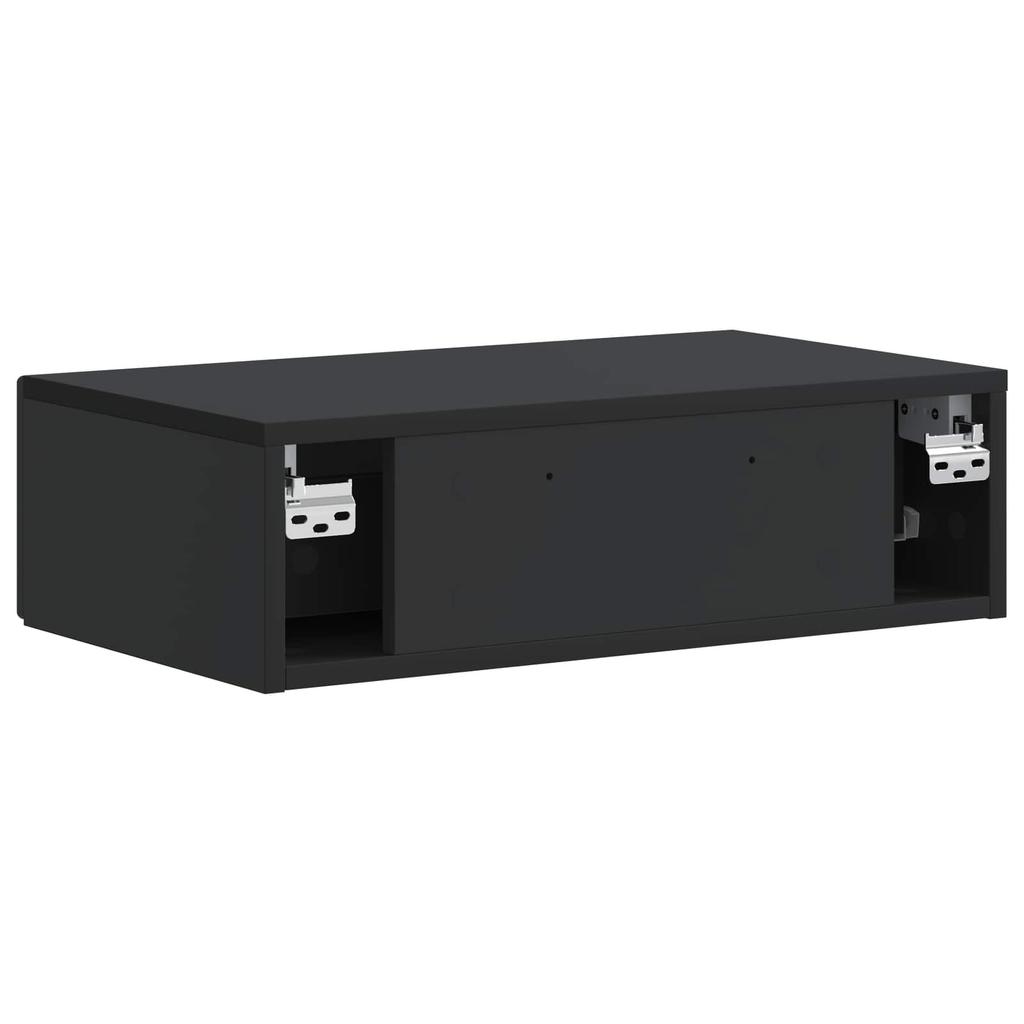 Wall Mounted Side Table Black 59 X 34.5 X 17 Cm