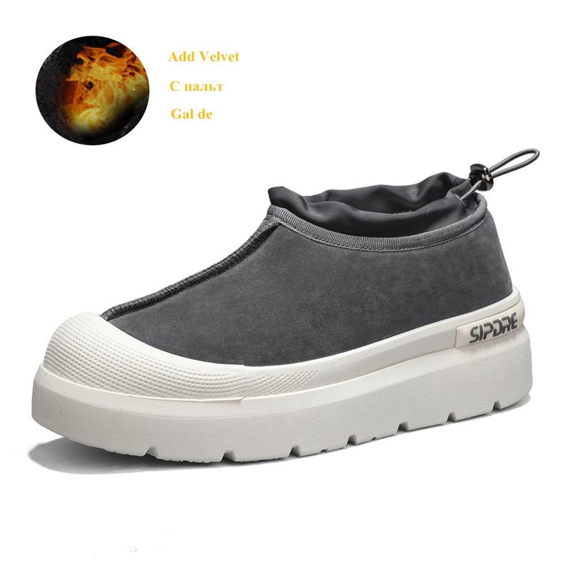 Winter Snow Boots for Men Fashion Designer Fur Boots Man Platform Warm Shoes Comfort Slip-On Men's Ankle Boots Botas De Nieve