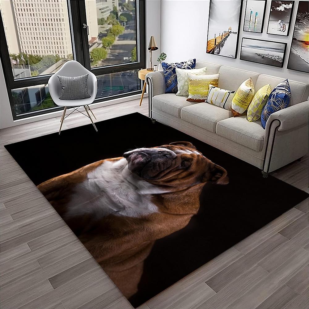 Cartoon Französisch Pit Bull Hund Haustier Teppich Teppich für Zuhause Wohnzimmer Schlafzimmer Sofa Fußmatte Dekor, Kinder Spielbereich Teppich rutschfeste Bodenmatte