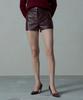 Aheule Le Bas Vintage Vegan Leather Shorts_Wine