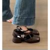 Designer Cover Toe Women Mary Jane Shoes Fashion Cross Buckle Singbacks Shoes 2025 Spring Female Thick Heel Sandals