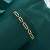 Gold Plated Paperclip Link CZ Tennis Bracelet – Luxury Adjustable Jewelry, Sparkle Gift for Women