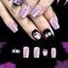 30 Pcs Lovely Bows Full Cover False Nail Elegant Stick On Nail Cats Eye Press On Nail Glossy Artificial Nail