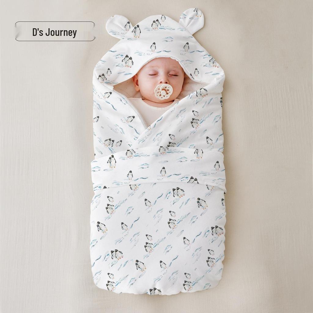 Large Cotton Swaddling Blanket for Baby & Newborn, Removable Liner, Dual-Use for Autumn/Winter, Washable, for Children.