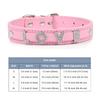 (Lettera Gratuita con Strass Bling)Collare Personalizzato in Pelle per Gatto Cane Collari per Cuccioli per Cani Piccoli Medi Target Nome ID Personalizzato